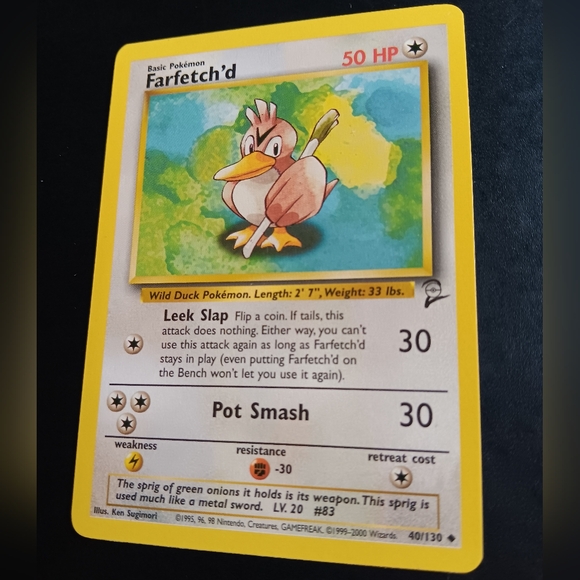 Farfetch'd Pokemon Card - Base Set 2 - NO. 40/130 Uncommon Non-Holo - Picture 6 of 9